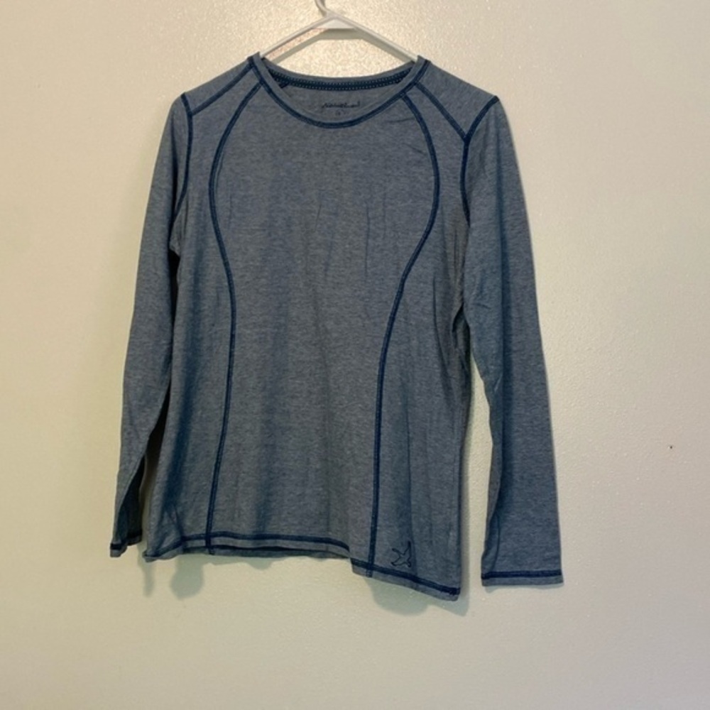 Eddie Bauer long sleeve blue and white 100% cotton shirt large